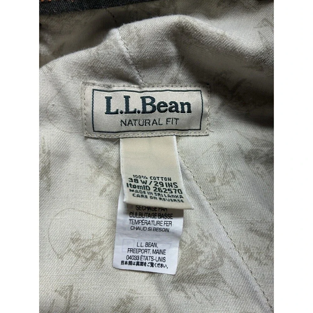 LL Bean Cargo Pants Men’s 38x29 Tan Natural Fit Cotton Outdoor